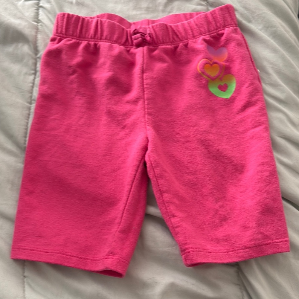 Pink Kids Shorts with Heart Design